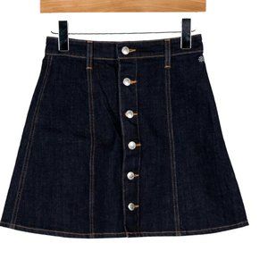 ALEXA CHUNG x AG Button Down Denim A Line Skirt 26 Waist